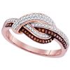 Image 1 : 0.25CTW White and Champagne Diamond Micro-Pave 10KT Ring Rose Gold