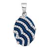 Image 1 : 0.33CTW White and Blue Diamond Micro-Pave 10KT Pendant White Gold