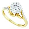 Image 1 : 0.05CT Diamond Flower 10KT Ring Yellow Gold