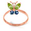 Image 1 : 0.60 ctw Peridot & Blue Topaz Ring Jewelry 14KT Rose Gold