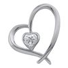 Image 1 : 0.02CT Diamond Heart 10KT Pendant White Gold