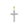 Image 1 : 0.12CT Diamond Cross 10KT Pendant Yellow Gold