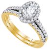 Image 1 : 1.20CT Diamond Bridal 14KT Ring Yellow Gold