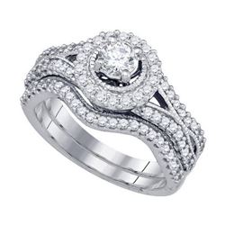 1CT Diamond Bridal 14KT Ring White Gold