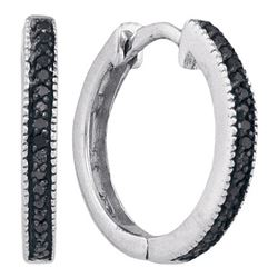 0.10CTW Black Diamond Anniversary 10KT Earrings White Gold