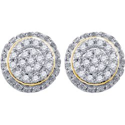 0.35CT Diamond Mens 10KT Earrings Yellow Gold