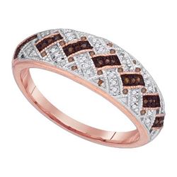 0.02CTW White and Champagne Diamond Micro-Pave 10KT Ring Rose Gold