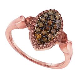 0.20CTW White and Champagne Diamond Anniversary 10KT Ring Rose Gold