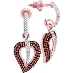 0.35CTW White and Champagne Diamond Mirco-Pave 10KT Earrings Rose Gold