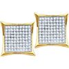 Image 1 : 0.20CT Diamond Micro-Pave 10KT Earrings Yellow Gold