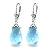 10.20 ctw Blue Topaz Earrings Jewelry 14KT White Gold