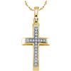 Image 1 : 0.05CT Diamond Cross 10KT Pendant Yellow Gold