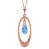 0.70 ctw Blue Topaz Necklace Jewelry 14KT Rose Gold