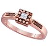 0.25CTW White and Champagne Diamond Anniversary 10KT Ring Rose Gold
