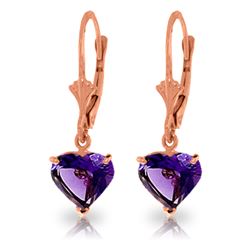 3.25 ctw Amethyst Earrings Jewelry 14KT Rose Gold
