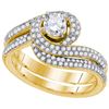 Image 1 : 1.0CT Diamond Bridal 14KT Ring Yellow Gold