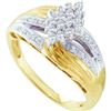 Image 1 : 0.25CT Diamond Cluster 10KT Ring Yellow Gold