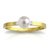 Image 1 : 1.02 ctw Pearl & Diamond Ring Jewelry 14KT Yellow Gold