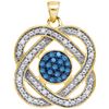 Image 1 : 0.35CT Diamond Micro-Pave 10KT Pendant Yellow Gold