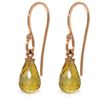 Image 1 : 2.7 ctw Citrine Earrings Jewelry 14KT Rose Gold