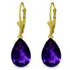 Image 1 : 10 ctw Amethyst Earrings Jewelry 14KT Yellow Gold