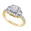Image 1 : 1.25CT Diamond Bridal 14KT Ring Yellow Gold