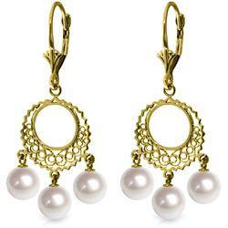 12 ctw Pearl Earrings Jewelry 14KT Yellow Gold