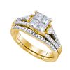 Image 1 : 1.0CT Diamond Bridal 14KT Ring Yellow Gold