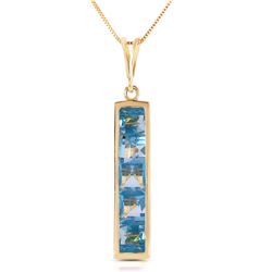 2.25 ctw Blue Topaz Necklace Jewelry 14KT Yellow Gold