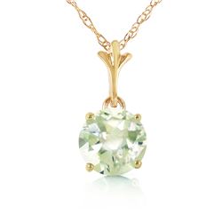 1.15 ctw Green Amethyst Necklace Jewelry 14KT Yellow Gold