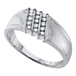 0.15CT Diamond Mens 10KT Ring White Gold