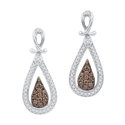 0.25CTW White and Champagne Diamond Anniversary 10KT Earrings White Gold