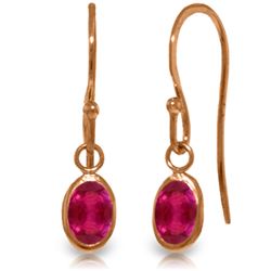 1 ctw Ruby Earrings Jewelry 14KT Rose Gold