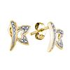 Image 1 : 0.05CT Diamond Micro-Pave 10KT Earrings Yellow Gold