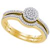 Image 1 : 0.25CT Diamond Mirco-Pave 10KT Ring Yellow Gold