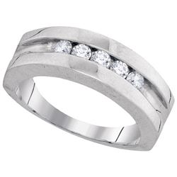 0.50CT Diamond Mens 10KT Ring White Gold