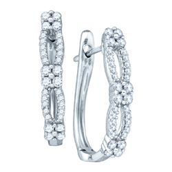 0.50CT Diamond Hoops 10KT Earrings White Gold