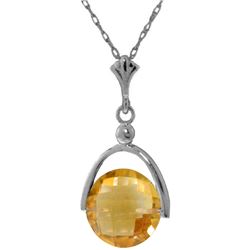 3.25 ctw Citrine Necklace Jewelry 14KT White Gold