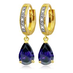 3.53 ctw Sapphire & Diamond Earrings Jewelry 14KT Yellow Gold