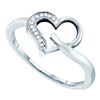 Image 1 : 0.05CT Diamond Heart 10KT Ring White Gold