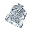 Image 1 : 0.35CT Diamond Trio Set 10KT Ring White Gold