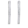 Image 1 : 0.10CT Diamond Hoops 10KT Earrings White Gold