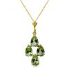 Image 1 : 2.25 ctw Peridot Necklace Jewelry 14KT Yellow Gold