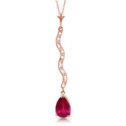 1.79 ctw Ruby & Diamond Necklace Jewelry 14KT Rose Gold