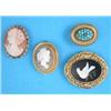 Image 1 : A Victorian pietra dura brooch, depicting a white dove, in gold frame, a Victorian turquoise and...