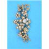 Image 1 : An Edwardian 15ct gold floral spray brooch, set split pearls and a single diamond...