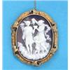 Image 1 : A Victorian shell cameo brooch, carved with a classical study of Mercury and attendants, in a gol...