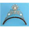 Image 1 : A Victorian diamond and freshwater cultured pearl tiara, designed as graduated openwork scrolls s...