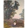 Image 1 : John da Costa (1876-1931) unframed oil on canvas, "Radcote Bridge", studio stamp verso, 26 x 20 i...