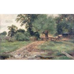 John da Costa (1876-1931) oil on canvas,  The Brook , studio stamp, 10 x 15.5 ins....